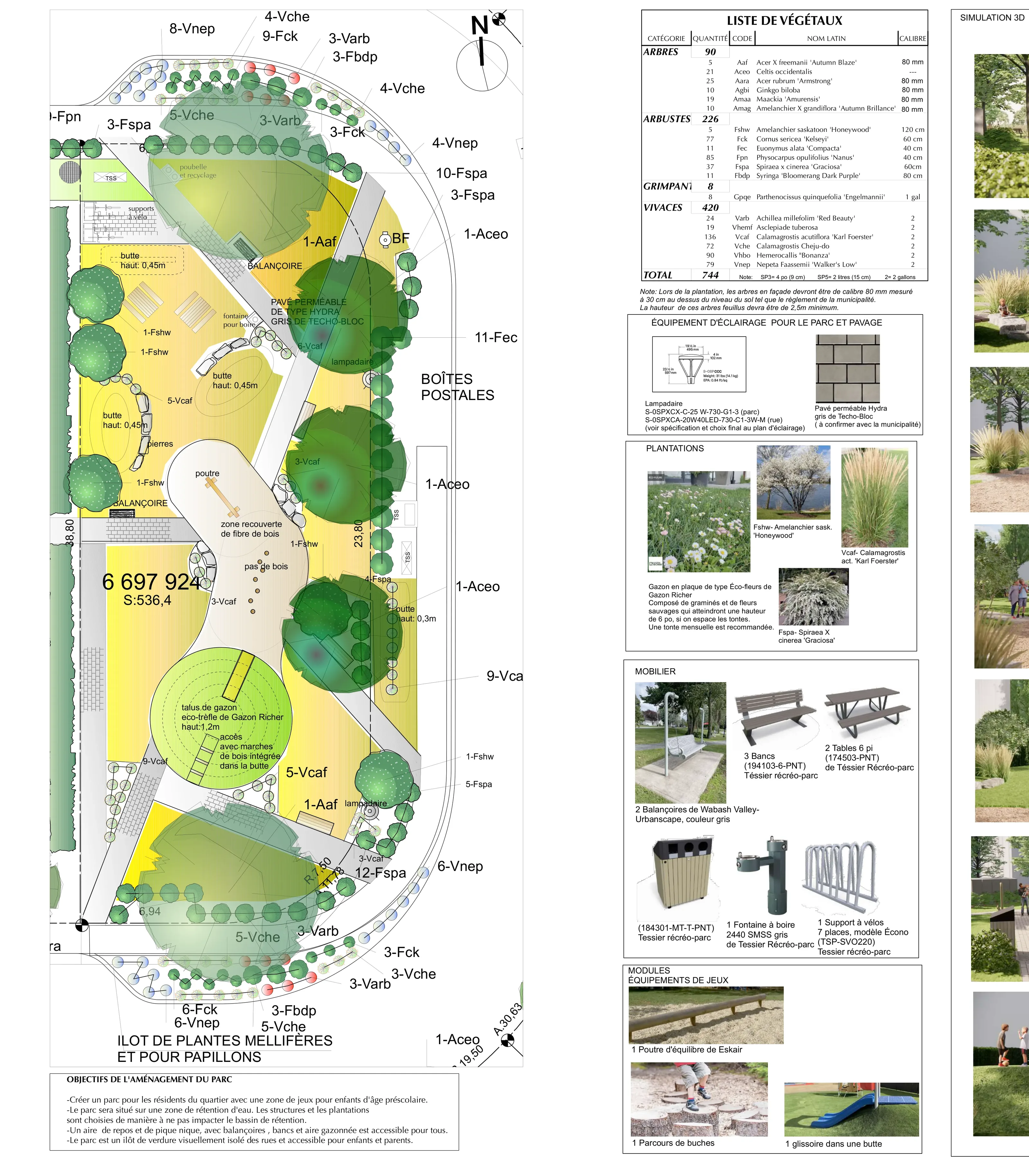 Plan d'aménagement paysager du parc central